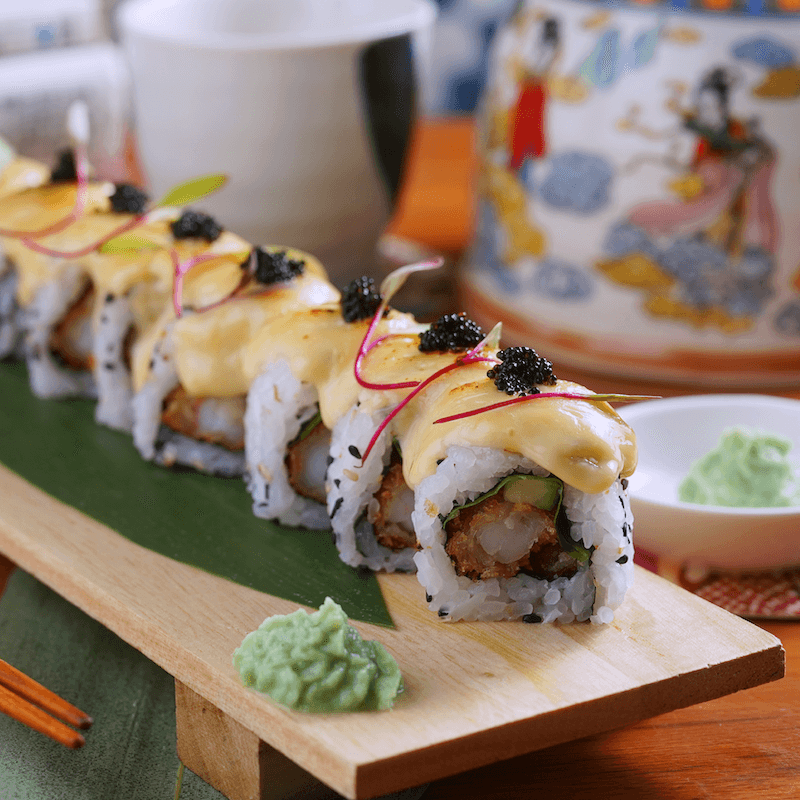 Tempura Prawn with Seared Yuzu Mayo 