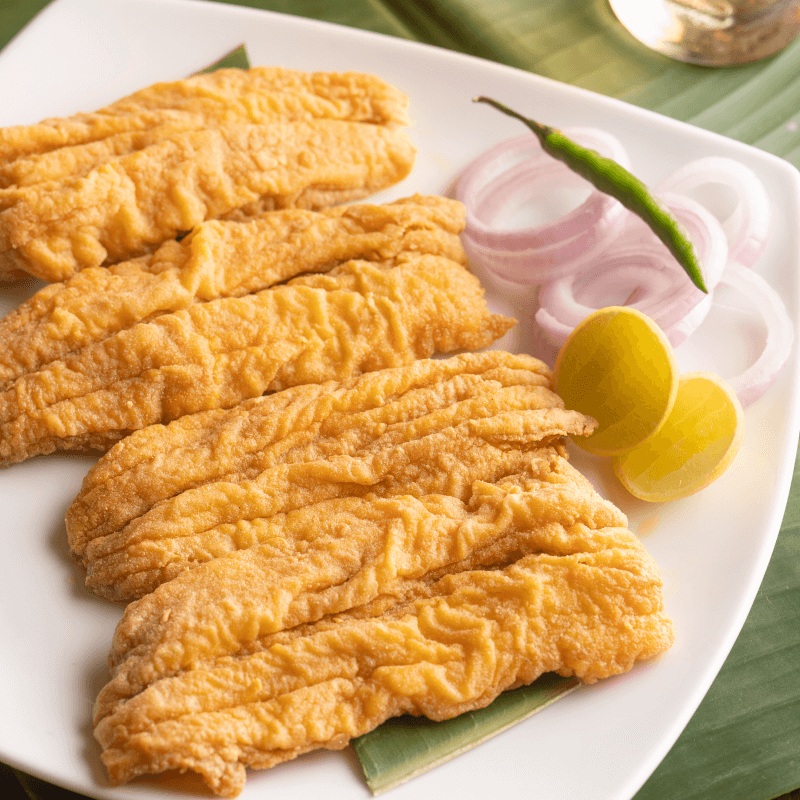 Bombay duck, fried to a crisp