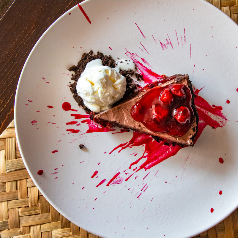 58 % Dark Chocolate-Cherry Tart, Kokum Splash