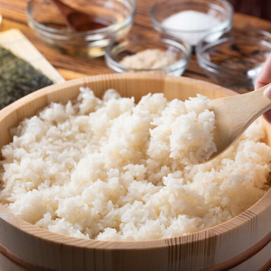 Prepare perfect sushi rice