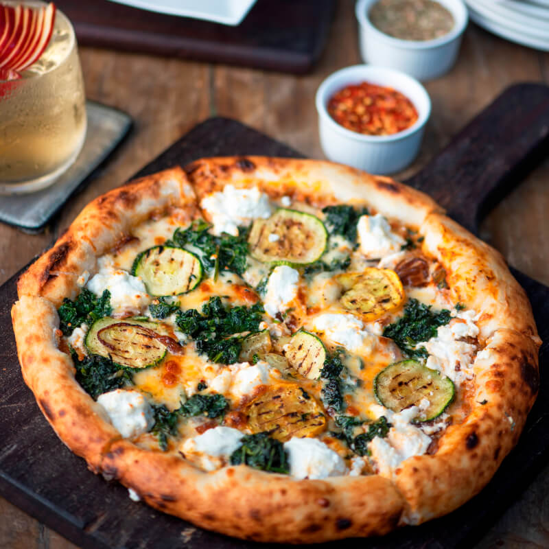 Spinach and Goat Cheese Pizza