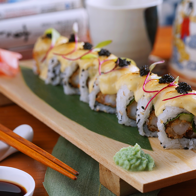 Tempura Prawn with Seared Yuzu Mayo 