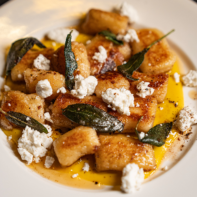 Gnocchi with Pumpkin Puree Goats Cheese and Sage