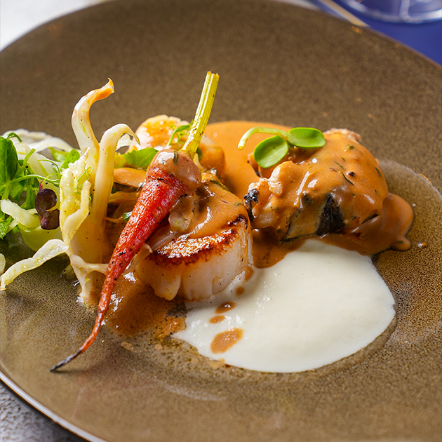 Steamed Lobster Tail and Scallop